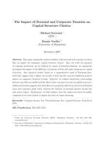 The Impact of Personal and Corporate Taxation on Capital Structure