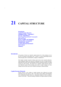 21 capital structure - Waikato Management School
