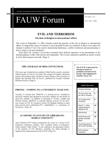 FAUW Forum - Faculty Association