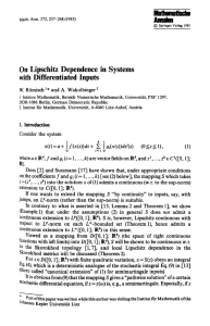 On lipschitz dependence in systems with differentiated inputs