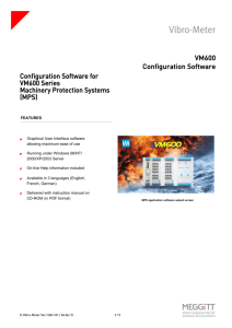 VM600 Configuration Software Configuration Software for VM600