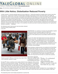 YaleGlobal Online: With Little Notice, Globalization Reduced Poverty