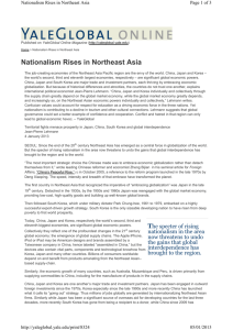 Nationalism Rises in Northeast Asia