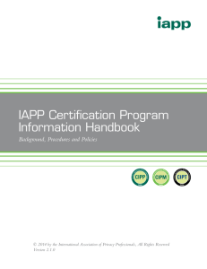 IAPP Certification Program Information Handbook