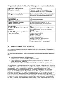 FdA Payroll Management - University Of Worcester