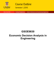 GSOE9830 Economic Decision Analysis in Engineering