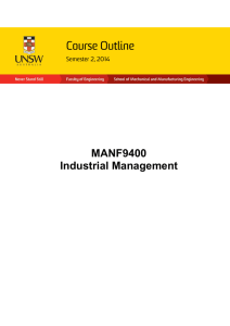 MANF9400 Industrial Management