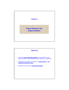 Project Selection. Quantitative Methods