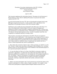 Page 1 of 4 Procedures Concerning Administration of the PSY 120