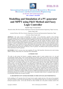 Modelling and Simulation of a PV generator and MPPT