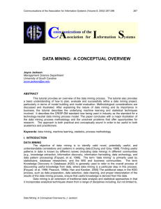 DATA MINING: A CONCEPTUAL OVERVIEW