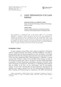 Data preparation for data mining