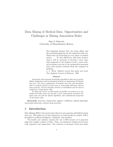 Data Mining of Medical Data - UMass Boston Computer Science