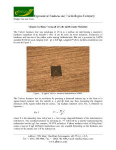 Vickers Hardness Testing of Metallic and Ceramic Materials