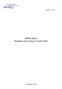 Annual Regulatory Accounting report - berec