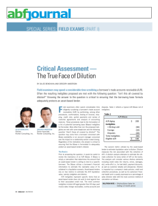 Critical assessment — The True Face of Dilution