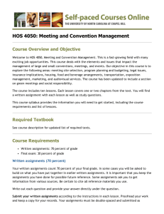 HOS 4050: Meeting and Convention Management