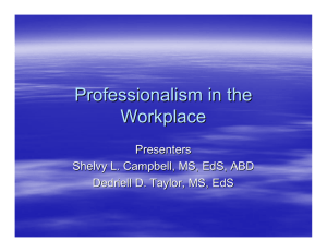 Professionalism in the workplace