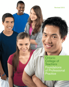Ontario College of Teachers Foundations of Professional Practice