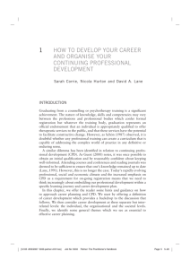 1 how to develop your career and organise your continuing