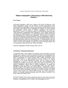 Slippery Segregation: Discovering or Manufacturing Ghettos ? Ceri