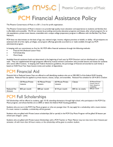 2015 PCM Financial Assistance Policy & Application