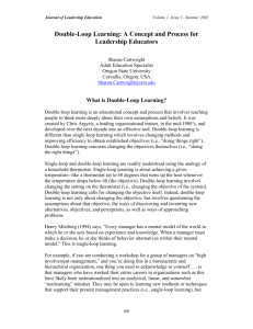 Double-Loop Learning - Association of Leadership Educators