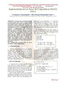 Implementation of Low Power RC5 Algorithm in XILINX FPGA