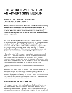 The World Wide Web as an Advertising Medium: Toward an