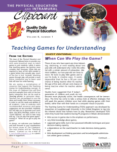 PE Understanding Games