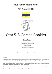 Year 5-8 Games Booklet - Malvern Central School