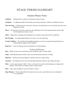STAGE TERMS GLOSSARY