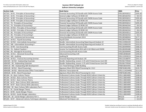 FA14 Booklist - Sullivan University