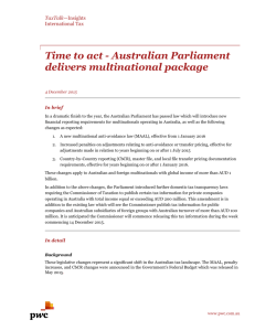 Time to act - Australian Parliament delivers