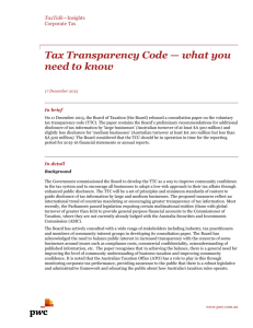 Tax Transparency Code — what you need to know