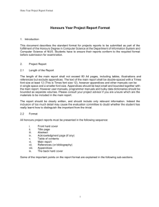 Honours Year Project Report Format