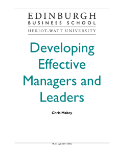 Developing Effective Managers and Leaders