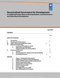 Decentralised Governance for Development