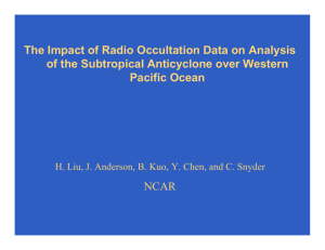 The Impact of Radio Occultation Data on Analysis of the