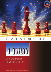 Leadership Case Studies Catalogue