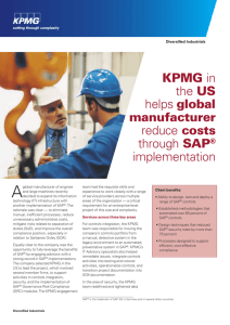 KPMG in the US helps global manufacturer reduce costs through