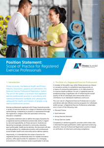 Scope of Practice for Registered Exercise Professionals
