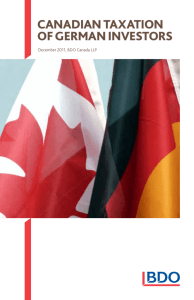 Canadian Taxation of German Investors