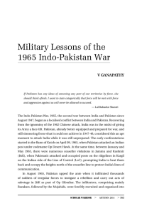 Military Lessons of the 1965 Indo-Pakistan War