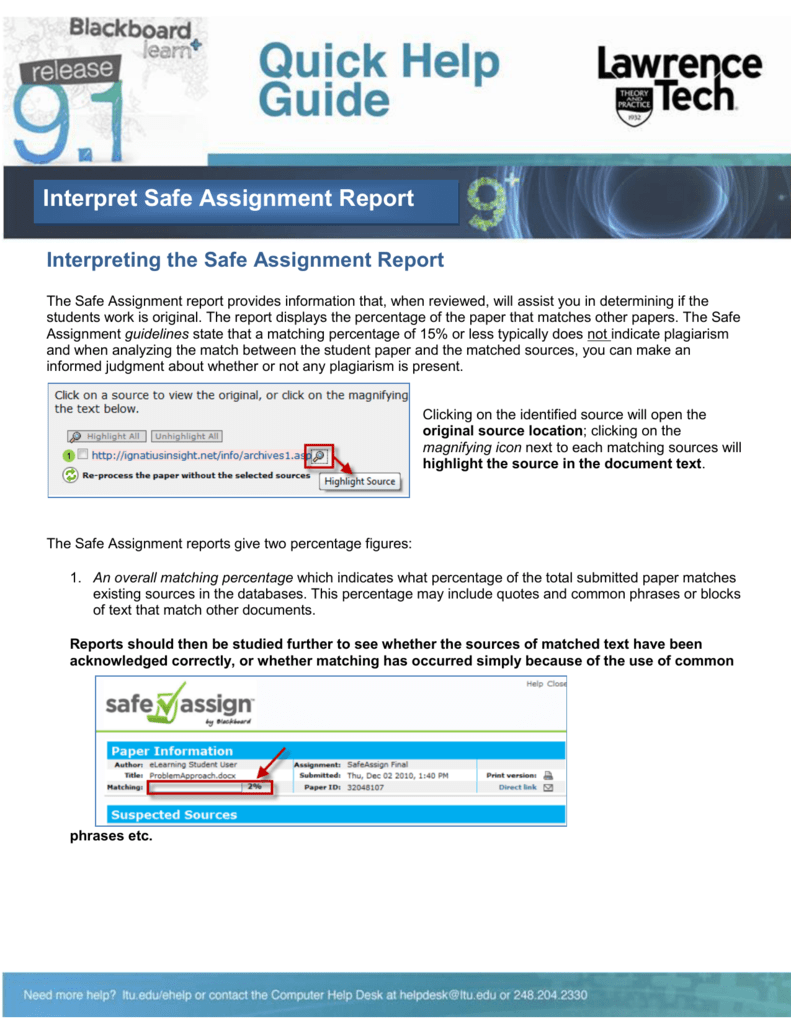 safe assignment score