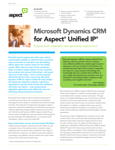 Microsoft Dynamics CRM for Aspect Unified IP Data Sheet