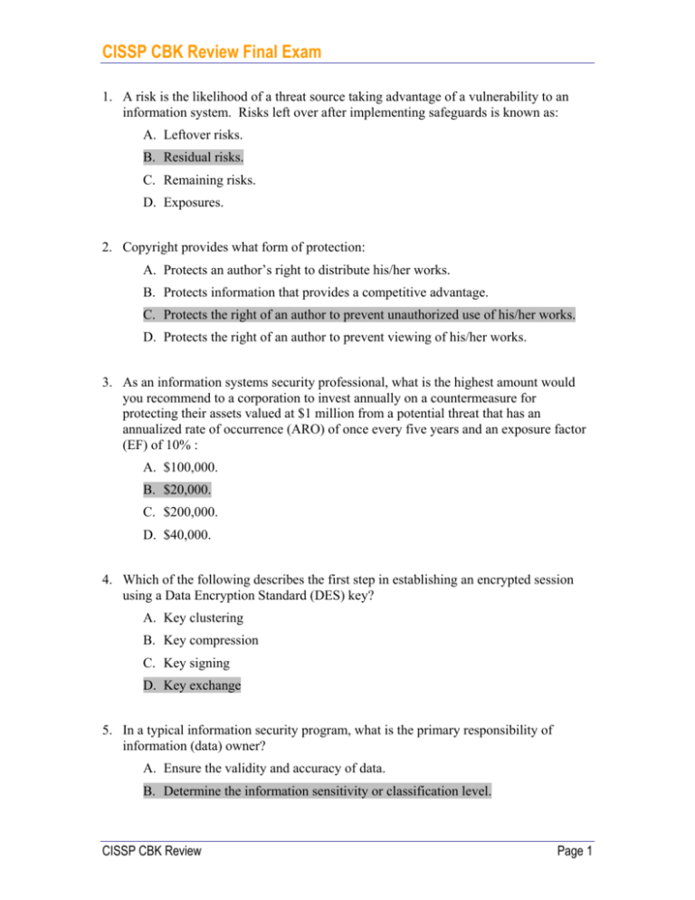 Final Exam Questions Answers