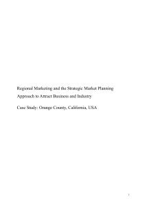 Regional Marketing and the Strategic Market Planning Approach to