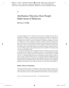 Attribution Theories: How People Make Sense of Behavior