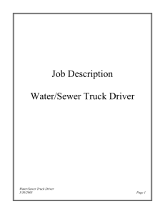 Job Description Water/Sewer Truck Driver